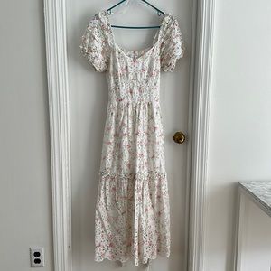 Love shack fancy X target white cottage core dress with puff sleeves